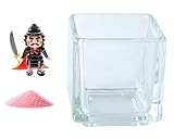 花市場直送便 ミニチュアガラス 織田信長 & カラーサンド パステルピンク & 植え込み用グラス ニューブロックS