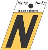 hy-koアルミLetter Nブラック自己粘着1 – 1 / 2 "