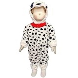 ベビー カバーオール 動物 着ぐるみ ふわもこもこ なりきり コスチューム ホワイト-ダルメシアン 70cm