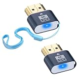 Duttek 4K HDMIダミープラグ2個、HDMI EDIDエミュレーター、仮想モニターディスプレイエミュレーター ヘッドレスゴーストアダプターは、コンピュータデスクトップ用に4K HDRおよびHDMI2.0解像度をサポートします。LEDライト付き