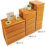 天然木・リビングチェスト/収納棚・-4段タイプ・ライトブラウン-・幅30cm・全段鍵付き・引き出し・天板・キャスター付き・-書斎・居間-