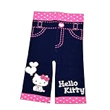 ハローキティ 綿混ニット デニム風 7分丈パンツ サンリオ キティちゃん fo-fk4636 80-90cm ネイビー