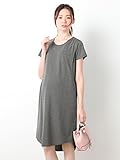 Angeliebe エンジェリーベ マタニティ ワンピース 授乳口付き ミディ丈 ワンピ 妊婦服 産前 産後 半袖 M 杢 グレー 22001 22001360