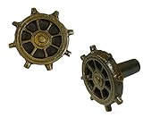 Nach ve-2723ホイールノブ、メタル、アンティーク仕上げ、( Set of 10 )