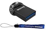 SanDisk 64GB Ultra Fit USB 3.1 Flash Drive Low Profile (SDCZ430-064G-G46) High Speed Memory Pen Drive Bundle with (1) Everything But Stromboli Lanyard