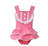 LOSORN幼児用ベビー女の子ピンクレースワンピース水着水着水着 カラー: ピンク