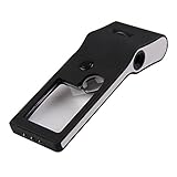 funnytoday365 6 in 1 LEDポケット拡大鏡3 x 10 x 55 x顕微鏡拡大鏡UVライト多目的切手ホームCollectibles