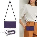 Oppo A54 5G OPG02 対応 スマホ ケース Oppo A54 5G スマホケース 肩掛け 首かけ 斜めがけ ショルダー スマホケース Oppo A54 5Gカード収納 Oppo A54 5G 手帳型 カバー Oppo A54 5G OPG02 カバー Oppo A54 5G 手帳型 二合一 マルチパック ケース Oppo A54 5G 手帳型ケース Oppo A54 5G OPG02 カード収納 Cavor Oppo A54 5G財布型 カバー 2in1 精巧なファスナーデザイン 手作り 付きの専属ストラップ同梱なので タンド機能　軽量 耐久性 便利 多機能 落下保護 【パープル】