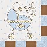 Baby Joy Blue Napkins by Unique Party