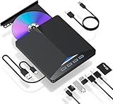OLFILMD 外付けBlu-rayドライブ USB 3.0 Type-C 3D Blu-rayプレイヤー BD/CD DVD ポータブル 光学ドライブ ラップトップ/Windows PC/Mac対応 (多機能モデル) (黒の多機能Aモデル)