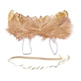 ノーブランド品 ヘッドバンド　ヘアバンド　ウイング　セット　装飾　羽　出産祝い　写真　小道具　新生児　髪飾り　ギフト　全4色選べる - 金+金