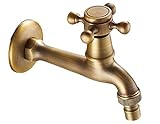 [ユーエム] U.M-select 水栓 水道 蛇口 アンティーク 調 銅製 ブロンズ ガーデニング エクステリア 取り付け DIY 十字取手