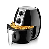 新しい空気フライヤー、1400W家庭インテリジェント電気フライヤー、4.5L大容量フライドマシン、黒、レシピ、健康調理用フードオーブン
