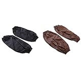 Perfk 防水袖カバー 2ペア入りセット　ブラウン ブラック 防水性　耐油性　汚れない