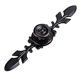 4個の純粋な黒ブロンズはヨーロッパのレトロな引き出しのワードローブのドアハンドルを引きます