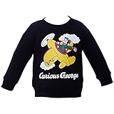 2017年 秋冬 おさるのジョージ 裏毛 飛行機柄 長袖トレーナー Curious George ブラック◇95cm