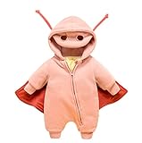 Cute Minor　かわいい　新生児　　ベビー服 女の子長袖 カバーオール　　クマ耳付き　男の子 ロンパース 冬 厚手　防寒　帽子　ベビー 着ぐるみ 赤ちゃん ベビースーツ ボーダー出産祝い　スノー