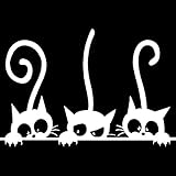 新しい　取り外し可能　3匹の子猫ステッカー　取り外し可能　ビニル壁　移し絵ステッカー　部屋と家の装飾　ホワイト