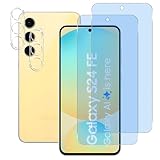 ブルーライトカット93% 【 2+2枚セット 】Wekrsu 国産旭硝子素材 強化ガラス 対応 Galaxy S24 FE SCG30/SM-S721Q ガラスフィルム (２枚入り) + レンズ保護フィルム (２枚入り) ギャラクシー S24 FE フィルム カバー WEKS24FELG