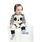 AIKEE 子供服 ベビー パンダ 着ぐるみ カバーオール 赤ちゃん ノースリーブ ロンパース 春新品 前開き あったか オールインワン かわいい キッズ ボディースーツ PANDA 73