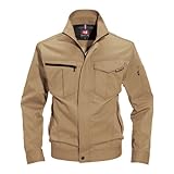 【BURTLE】 バートル ポリエステル65%・綿35% 作業服 作業着 長袖ブルゾン (6071-ku) 秋冬用 キャメル　L