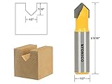 Yonico 14988 90 Degree V Groove & Lettering Router Bit with 1/2 Shank, 1/2 x 7/16 by Yonico