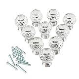 SODIAL(R) 10 30ミリメートルクリスタルガラスクリアキャビネットノブ引き出し式ハンドルキッチンドアワードローブハードウェア