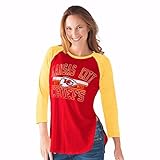 NFL Women 's Hangtimeアンティークロゴ3 / 4 Sleeve Tee ( Small , Kansas City Chiefs )