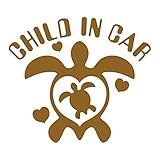 imoninn CHILD in car ステッカー　【シンプル版】　No.07　ホヌさん　（ゴールドメタリック）