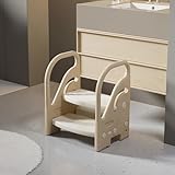 Morimi 踏み台 ワイド 昇降 高さ調節 子供昇降 軽量 ステップ台 3段 2段 子供 ステップ 子供用 洗面所 キッズ踏み台 手洗い 子ども キッズステップ台 トイレ キッズステップ (セピア色,2段階モード) [並行輸入品]