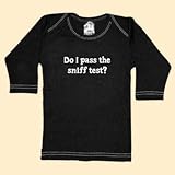 反乱インク赤ちゃん315ls612私はスニッフテスト - 6-12ヶ月ブラックロングスリーブTシャツを渡してください。