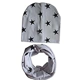 Ochine　ベビー　キッズ　子供　帽子＋マフラー　コットン　二点セット　星柄　超可愛い　男女兼用　保温防寒　撮影用にも　出産祝い　贈り物　フリーサイズ　9色選択