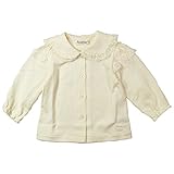 《H29年春物》(日本製) Pample Mousse(パンプルムース) 40コーマ天竺レース付ブラウス 100cm /IV NO.DP-21201