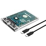 Oscarvo 2.5 インチ HDD SSD ケース から USB 3.1 タイプ C 4TB 透明外付けハードドライブハウジング UASP III ラップトップ対応