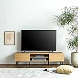 Pure Luxe テレビボード テレビ台 TV台 50型対応 幅150cm 収納 リビング収納 オープン収納 北欧 モダン お客様組み立て (ナチュラル, 幅150cm)