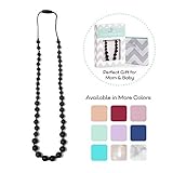 Goobie Baby Audrey Silicone Teething Necklace for Mom to Wear Safe BPA Free Beads to Chew - Black [並