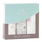 エイデンアンドアネイ おくるみ 3セット ブランケット ギフト 出産祝い コットン silky soft swaddling wrap(カラー：featherlight）9219 Aden+Anais