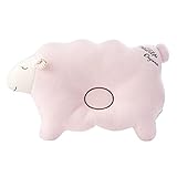 絶壁防止のためのオーガニックコットン赤ちゃん用ドーナツ枕、赤ちゃんの頭の形を守ります こひつじ ピンク [並行輸入品]