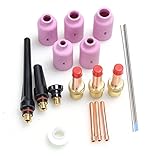 Rupse 18Pcs TIG 溶接機トーチカップコレットボディノズル For WP-17 WP-18 WP-26 ランタン付タングステン電極棒WL20