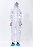 使い捨て 不織布つなぎ服 XＬサイズ 3枚セット 防塵タイプ 防護服 ホワイト　 (XL)