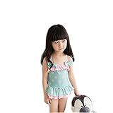 Laparc (ラパルク) 水玉 アンサンブル 水着 帽子 ベビー キッズ ブラウン ブルー ( S M L XL 2XL ) ワンピース (L, 水色)