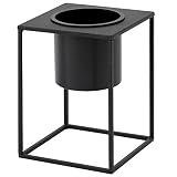 ルームアンドホーム 鉢カバー ブラック 20×15×15cm スタンド フラワーベース 花器 S モノ 植木鉢 F型
