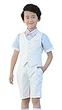 (コ-ランド) Co-land キッズ 子供服 フォーマルスーツ 4点セット 半袖 ハーフパンツ 入学式 発表会 結婚式 スーツ 男の子 ベスト 80 ホワイト
