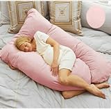 高品質100 %綿妊婦用枕Momウエストサポート枕授乳枕品質スリープベッドBilateral U枕 ピンク