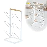 鍋蓋スタンド 鍋蓋 収納 トレー付き鍋蓋スタンド トスカ ホワイト 03321