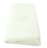 Silli Me Organic Cotton Creamy White Baby Infant Receiving - Crib/Toddler Bed Blanket (Twin Tan Trim