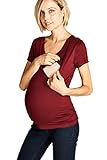 LaclefレディースマタニティVネック授乳授乳トップ US サイズ: S カラー: レッド