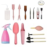 TeFuAnAn ガーデニングツール ミニ園芸ツール 園芸用品 15点セット 室内 寄せ植え 多肉植物 観葉植物 小型鉢植えなどに