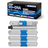 OKI用 TC-C4A 互換トナーカートリッジ 4色セット(TC-C4AK2/TC-C4AC2/TC-C4AM2/TC-C4AY2)大容量 残量表示ICチップ搭載 約5000枚印刷可能 C332 MC363 C332dn MC363dn C332dnw MC363dnwカラープリンターに応 【TUDOLP】