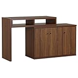 arne テレビ台 パソコンデスク 完成品 伸縮 コーナー ハイタイプ キャビネット T+D 90W扉 ブラウン